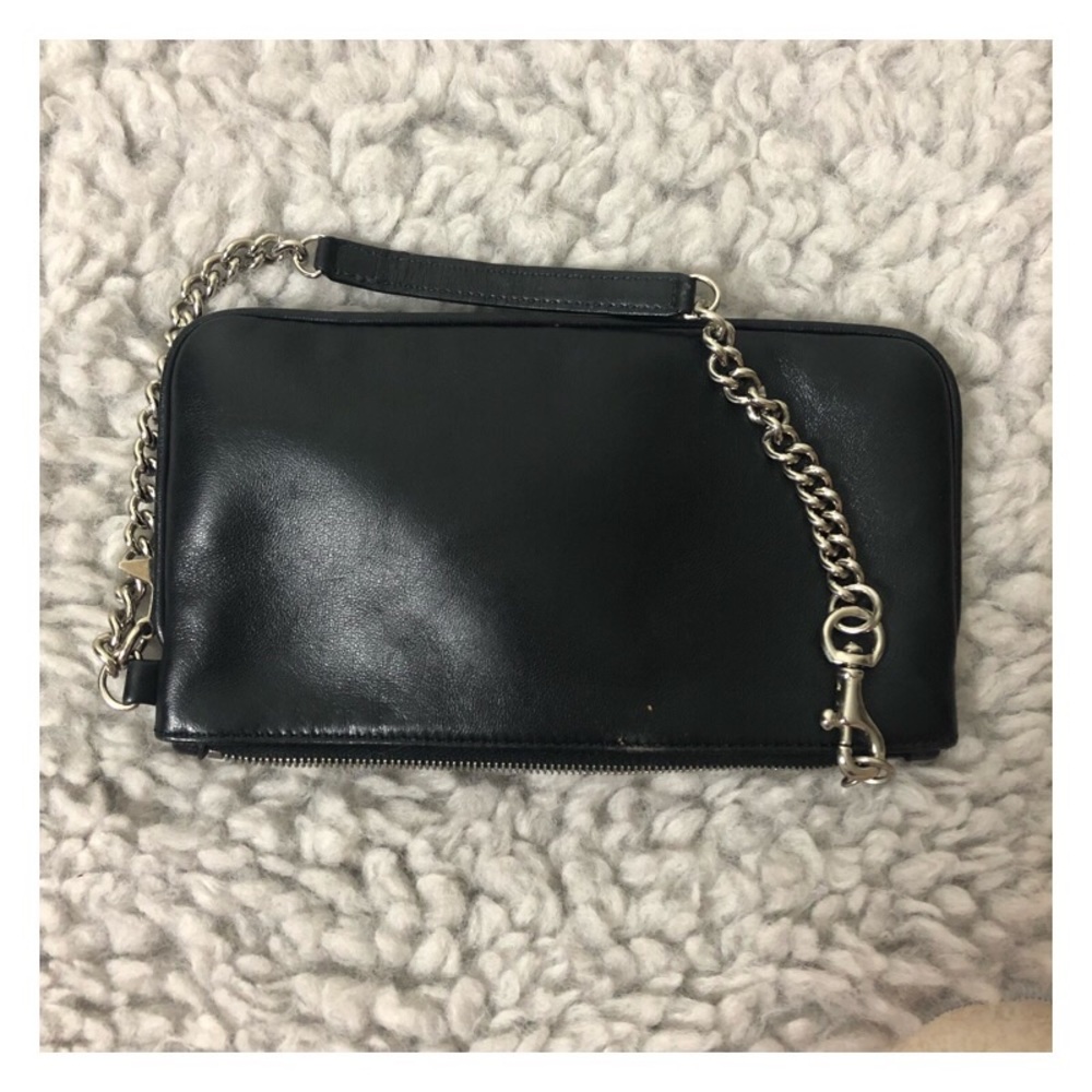 coach leather wristlet hot pink satin inside